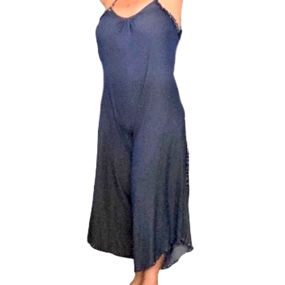 Romper Jumpsuit Chambray Denim Wide Leg Lightweight Cami  Culottes Womens Small - Picture 3 of 16
